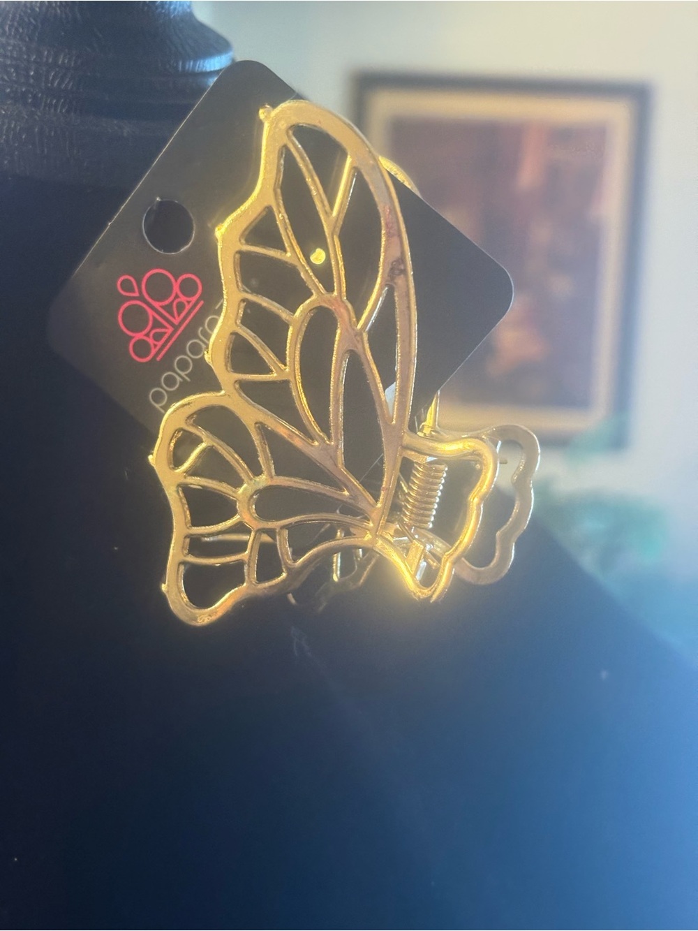 Paparazzi Shimmering Gold Butterfly Hair Clip